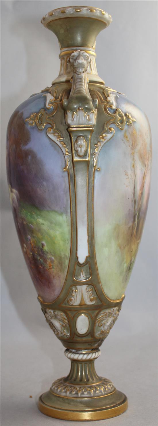 Harry Davis. A large Royal Worcester Shape 1764 vase, 36.5cm, base broken and repaired